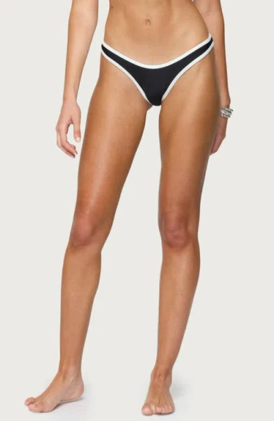 Edikted Dina Contrast Bikini Bottoms In Black