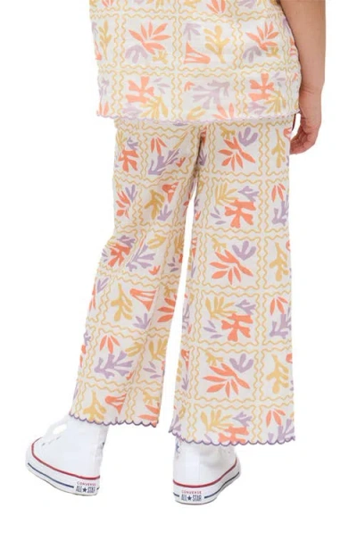 Raffya Kids Gilly Scallop Edge Matisse Print Trouser In Multi