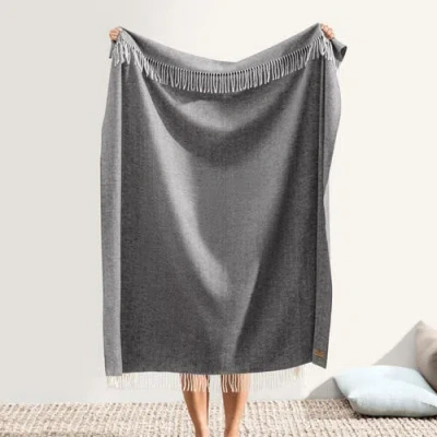 Lands Downunder Italian Herringbone Throw In Gray