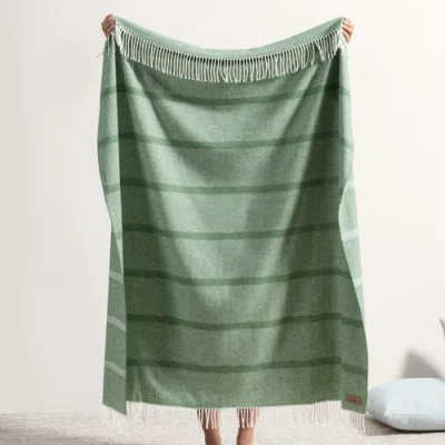 Lands Downunder Montauk Stripe Herringbone Throw In Green
