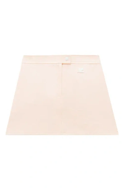 Courrèges Reedition Crinkled Vinyl Mini Skirt In Pink