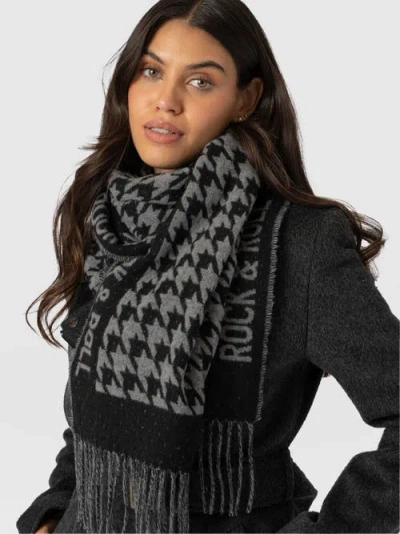 Saint And Sofia Saint + Sofia Rock Houndstooth Scarf In Multi