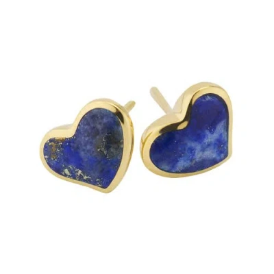 Jan Leslie Heart Stud Earring Set In Sterling With 18k Gold Overlay In Gold