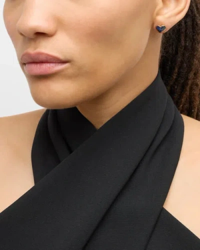 Jan Leslie Heart Stud Earring Set In Sterling With 18k Gold Overlay In Gold