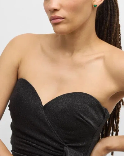 Jan Leslie Heart Stud Earring Set In Sterling With 18k Gold Overlay In Green