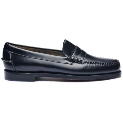 Sebago Black Leather Loafers In Nero Nero