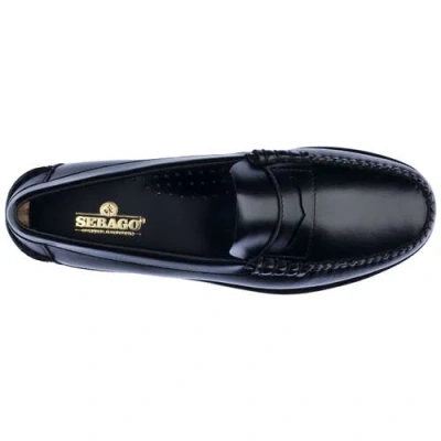 Sebago Black Leather Loafers In Nero Nero