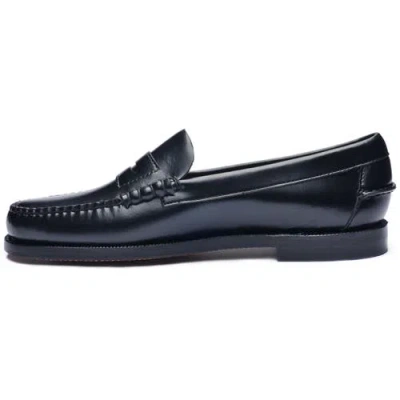 Sebago Black Leather Loafers In Nero Nero
