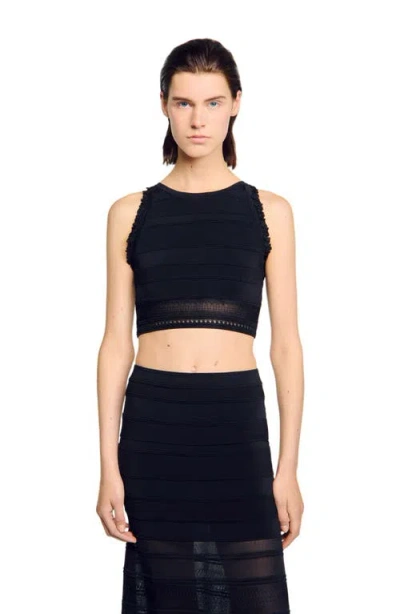 Sandro Sleeveless Jumper In Black