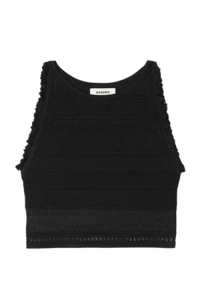 Sandro Sleeveless Jumper In Black