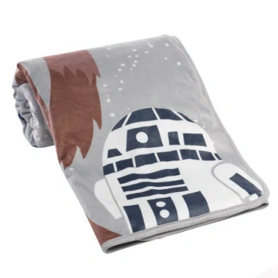 Lambs & Ivy Star Wars Rebels R2d2/c-3po/chewbacca Soft Faux Shearling Baby Blanket In Gray