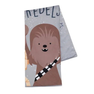 Lambs & Ivy Star Wars Rebels R2d2/c-3po/chewbacca Soft Faux Shearling Baby Blanket In Gray