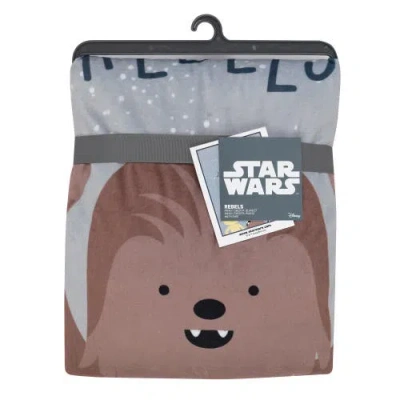 Lambs & Ivy Star Wars Rebels R2d2/c-3po/chewbacca Soft Faux Shearling Baby Blanket In Gray