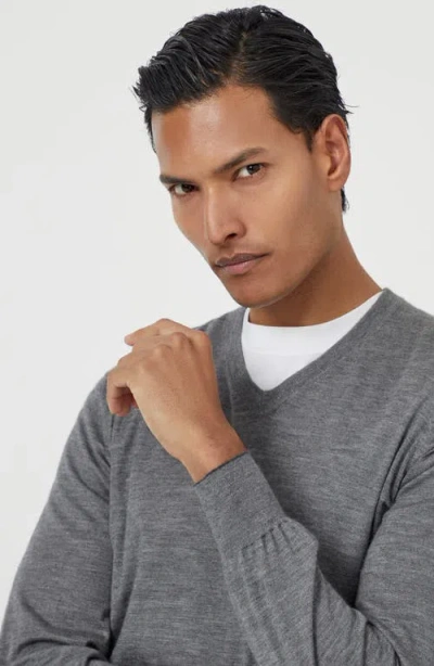 Brunello Cucinelli V-neck Wool Jumper In Gray