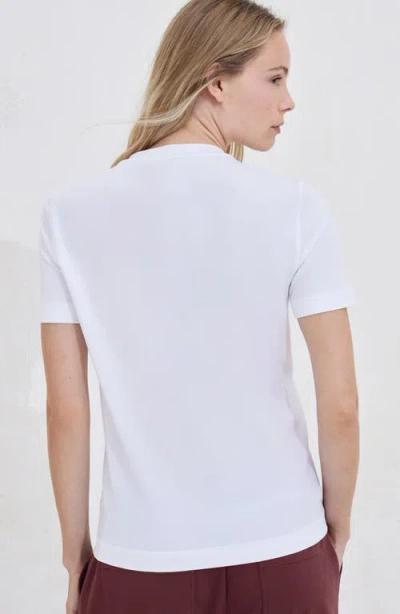 Brunello Cucinelli Patch Logo T-shirt With Contrast Trim In White