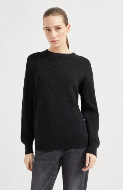Brunello Cucinelli Cotton Sweater In Black