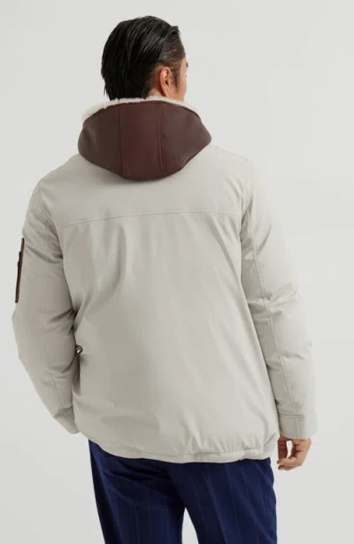 Brunello Cucinelli Double Closure Padded Jacket In White