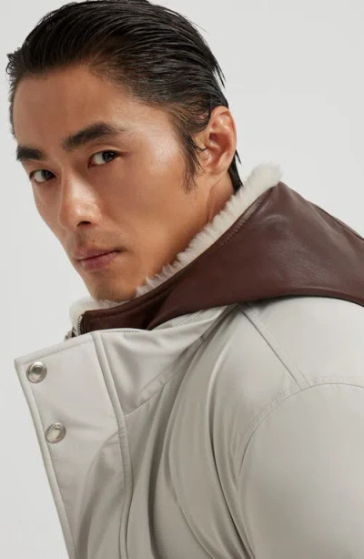 Brunello Cucinelli Double Closure Padded Jacket In White