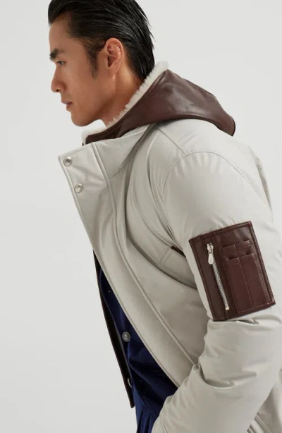Brunello Cucinelli Double Closure Padded Jacket In White