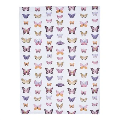 Lambs & Ivy Butterfly Dreams Ultra-soft Fleece/faux Shearling Baby Blanket In Multi