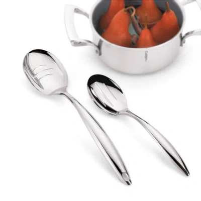 Cuisipro Tempo Solid Spoon, 13.5-inch, Stainless Steel In Silver