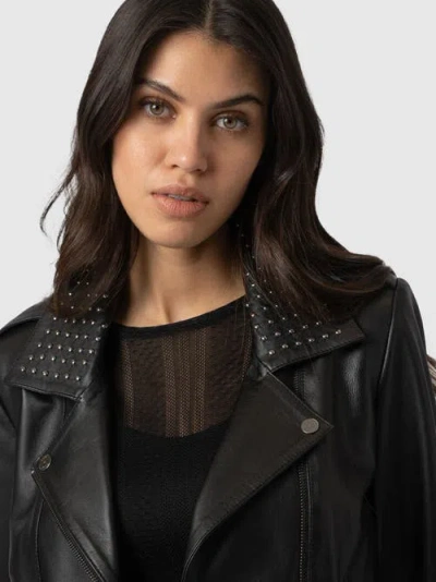 Saint And Sofia Saint + Sofia Bonham Studded Biker Jacket In Black