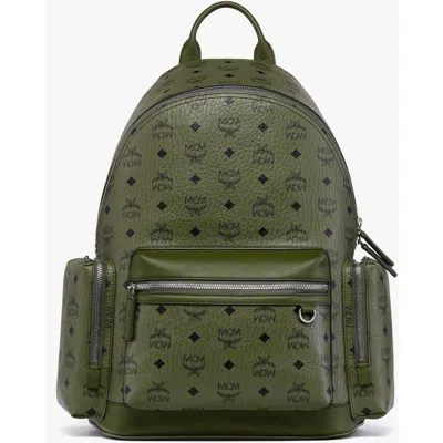 Mcm Medium Stark Visetos Monogram Backpack In Green