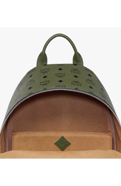 Mcm Medium Stark Visetos Monogram Backpack In Green