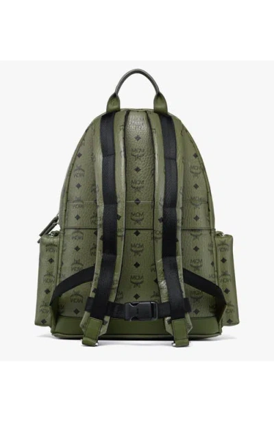 Mcm Medium Stark Visetos Monogram Backpack In Green