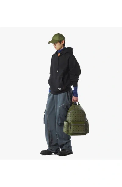 Mcm Medium Stark Visetos Monogram Backpack In Green