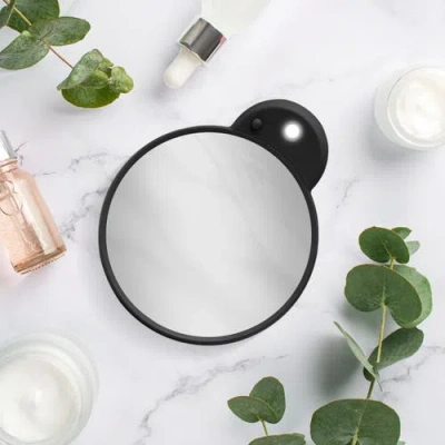 Zadro Lighted Compact Mirror With 15x Magnification & Retractable Suction Cups In Black