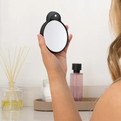 Zadro Lighted Compact Mirror With 15x Magnification & Retractable Suction Cups In Black