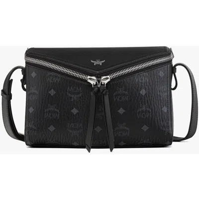 Mcm Diamant 3d Shoulder Bag In Visetos Leather Mix In Black