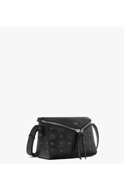 Mcm Diamant 3d Shoulder Bag In Visetos Leather Mix In Black