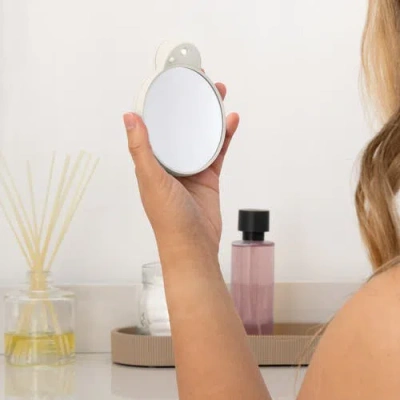 Zadro Lighted Compact Mirror With 10x Magnification & Retractable Suction Cups In Neutral