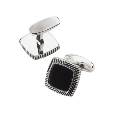 Link Up Onyx Soft Square Cufflinks In Black