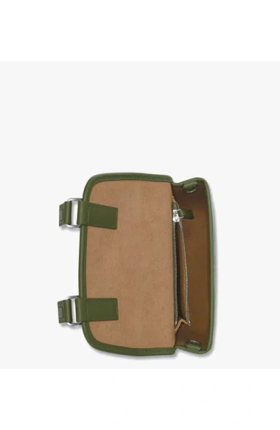 Mcm Mini Aren Visetos Monogram Messenger Bag In Green