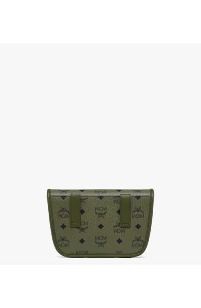 Mcm Mini Aren Visetos Monogram Messenger Bag In Green