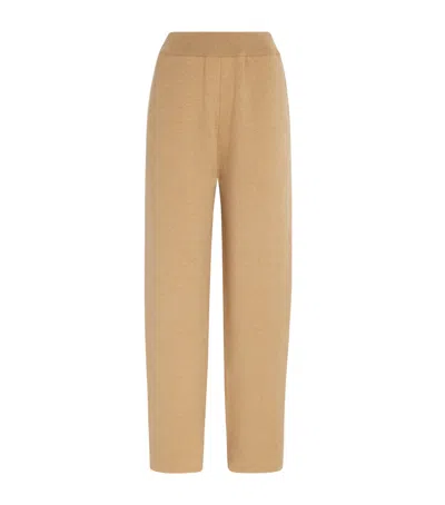 Johnstons Of Elgin Cashmere-blend Double-faced Trousers In Brown