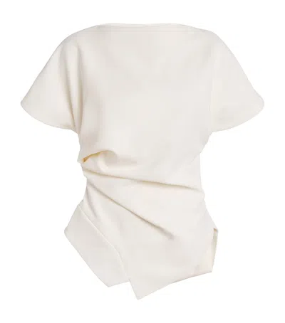 Rohe Draped Lapel Top In White