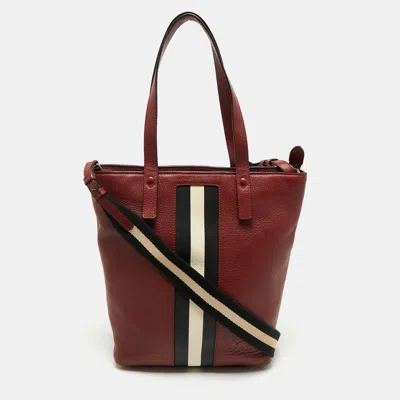 Pre-owned Bally Red Leather Tracie Vertical Tote