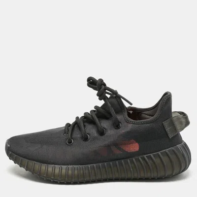 Pre-owned Yeezy X Adidas Black Mesh Boost 350 V2 Mono Cinder Sneakers Size 37 1/3