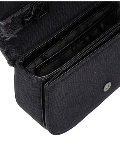 Diesel 1dr Bag In Jeans Canvas With Crystals In Black