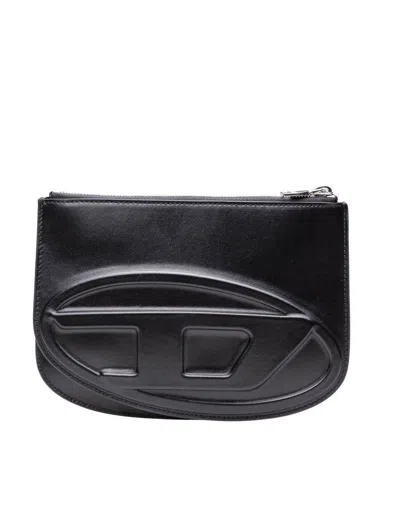 Diesel Leather Bag With Two Compartments In Black