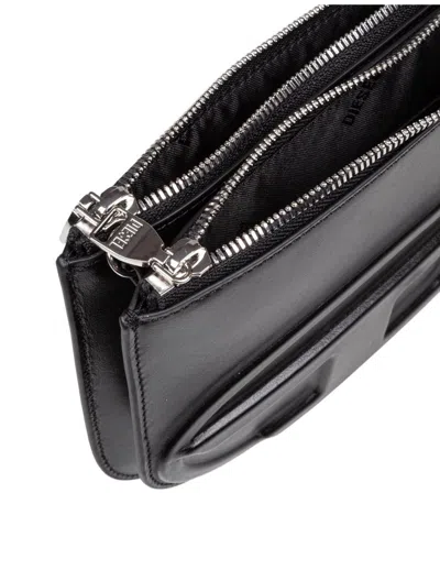 Diesel Leather Bag With Two Compartments In Black