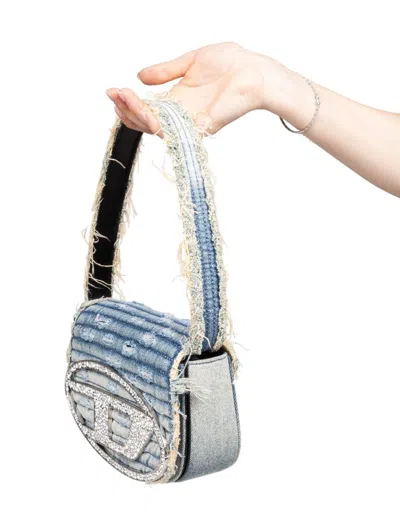 Diesel Canvas Shoulder Bag In Navy