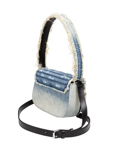 Diesel Canvas Shoulder Bag In Navy