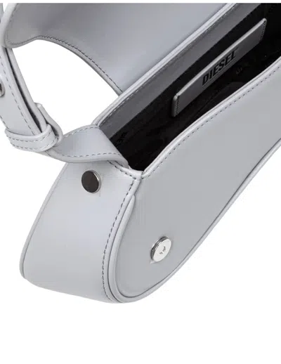Diesel Play-crossbody Bag In Semi Gloss Leather In Gray