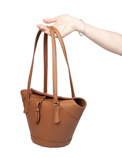 Dolce & Gabbana Caramel-color Leather Coffa Capri Bag In Brown