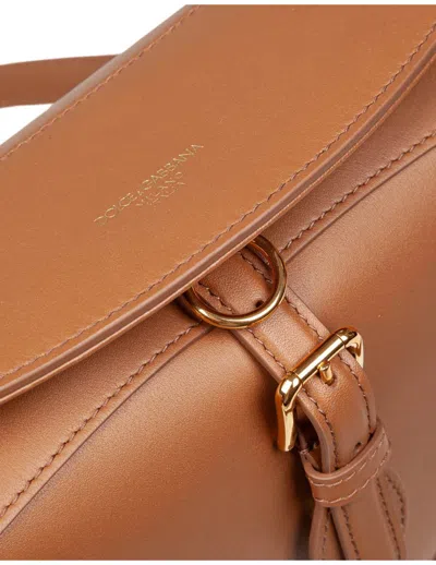 Dolce & Gabbana Caramel-color Leather Coffa Capri Bag In Brown